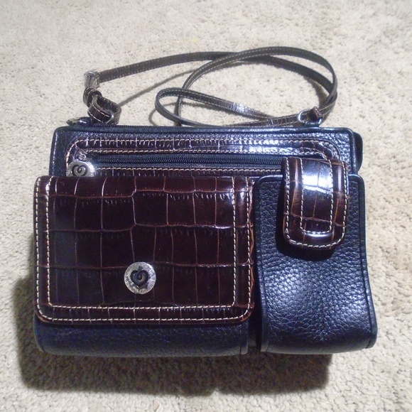 BRIGHTON Leather Croc Embossed Crossbody Bag*FIRM PRICE - Picture 5 of 13